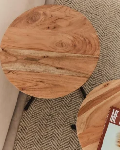 Couchtische|Kave Home Beistelltisch-Set Lomiri Akazie