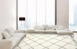 Natur(Look) Teppiche-Berber Teppich Safi 170 x 240 cm Schwarz / Weiß