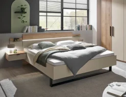 Betten| Bett mit Nachttischen Danao 180 x 200 cm Eiche / Kaschmir