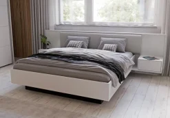 FORTE Betten-Bett mit Nachttischen Nektarius 180 x 200 cm Grau