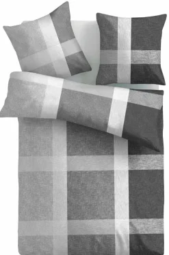 Betten Duscher Bettwäsche-Bettwäsche Cross Check 135 x 200 cm Grau