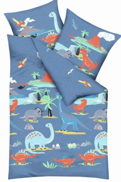 kaeppel Kinderbettwäsche|Bettwäsche-Bettwäsche Dinosaurus 135 x 200 cm Blau