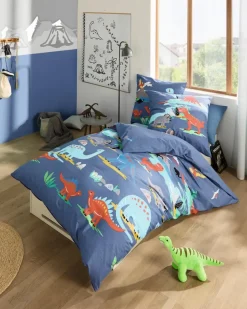 kaeppel Kinderbettwäsche|Bettwäsche-Bettwäsche Dinosaurus 135 x 200 cm Blau