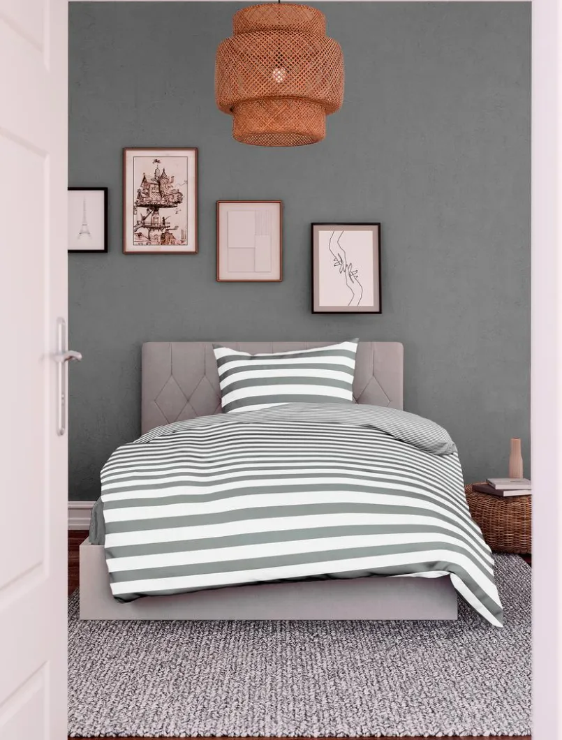 Casea Bettwäsche-Bettwäsche Malagas 135 x 200 cm Silber