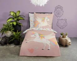 Kinderbettwäsche|Bettwäsche-Bettwäsche Unicorn 135 x 200 cm Bunt