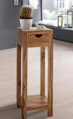 Blumenständer|Couchtische|WOLFMÖBEL Blumensäule Yoga Sheesham