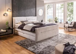 Betten-Boxspringbett Elma 160 x 200 cm Silver