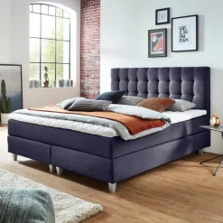 Betten|Ergodream Boxspringbett Lund 200 x 200 cm Blau