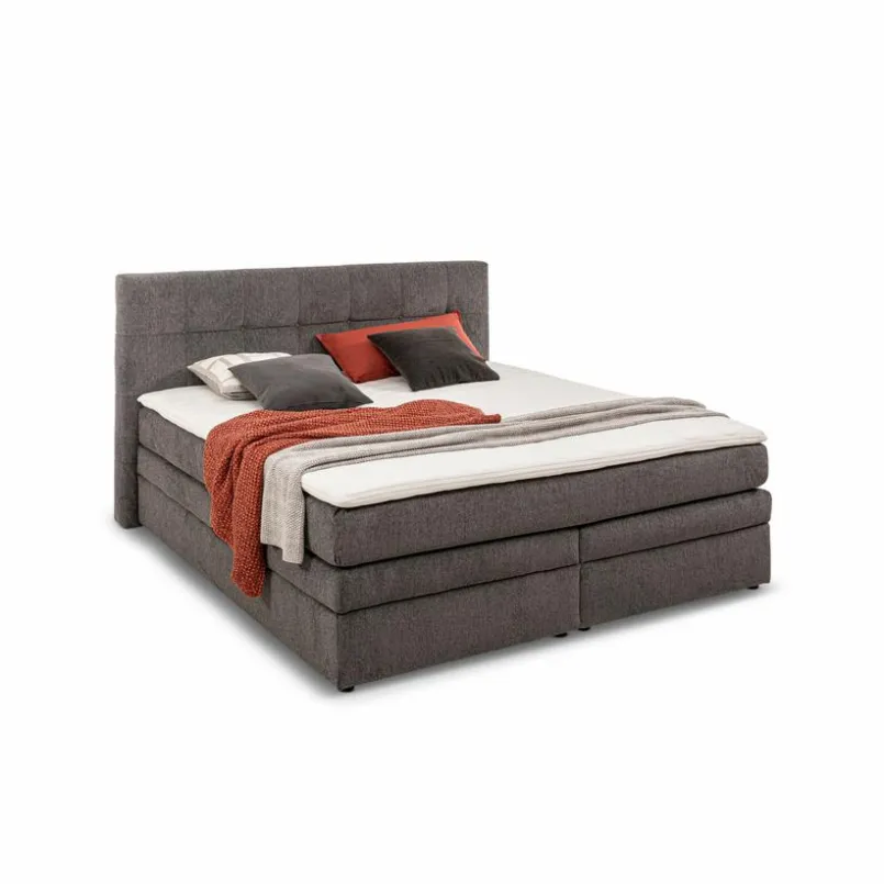 Betten| Boxspringbett Amy 180 x 200 cm Dunkelgrau