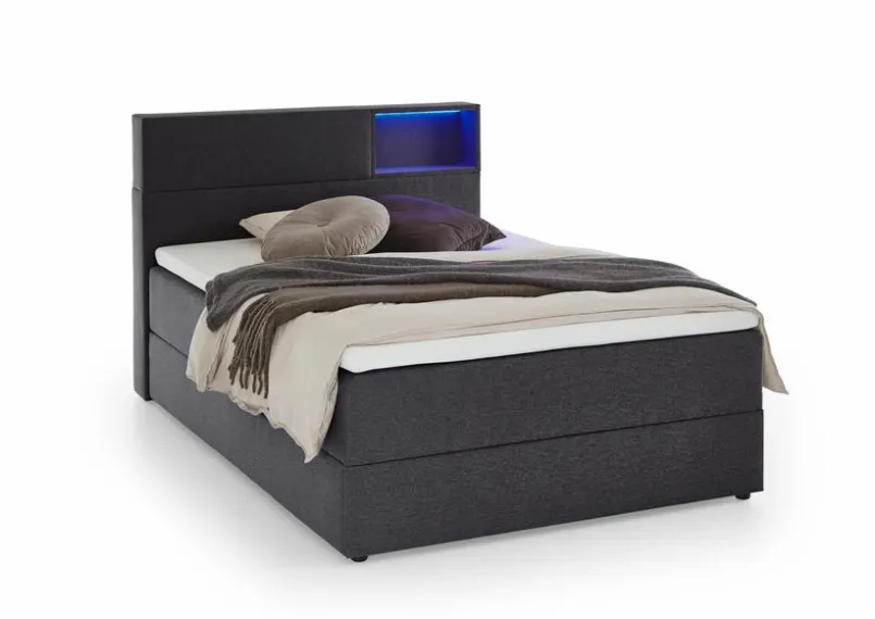 meise.möbel Jugendbetten|Jugendbetten-Boxspringbett Caja 120 x 200 cm Anthrazit