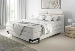 Betten-Boxspringbett Kano 180x200 cm Hellgrau