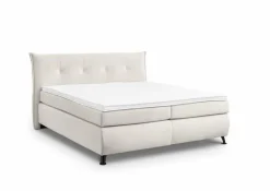 Betten|hapo Boxspringbett Lexos 180 x 200 cm Cremeweiß