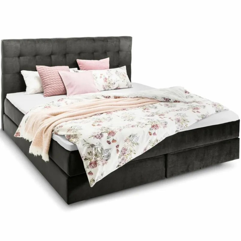 Betten|Ergodream Boxspringbett Lund 200 x 200 cm Grau