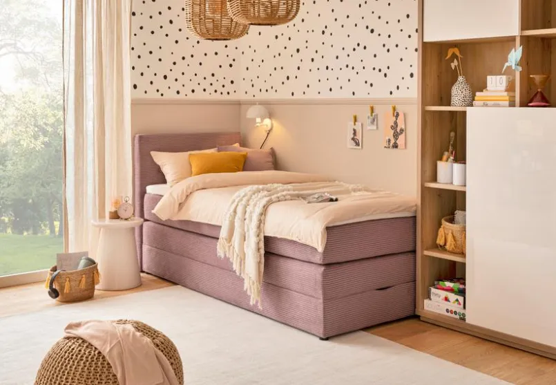 Betten|Ergodream Boxspringbett Lund 90 x 200 cm Flieder