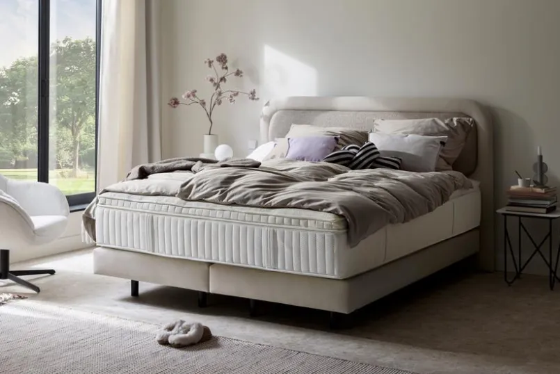 SCHÖNER WOHNEN-Kollektion Betten-Boxspringbett Vita 180 x 200 cm Hellgrau