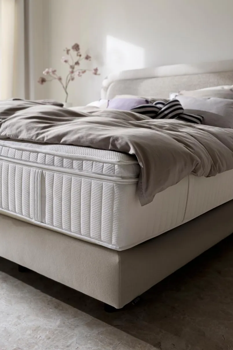 SCHÖNER WOHNEN-Kollektion Betten-Boxspringbett Vita 180 x 200 cm Hellgrau