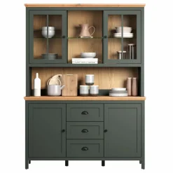 trendteam Vitrinen-Buffet Stanton Tannengrün