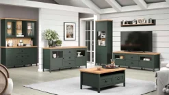 trendteam Vitrinen-Buffet Stanton Tannengrün