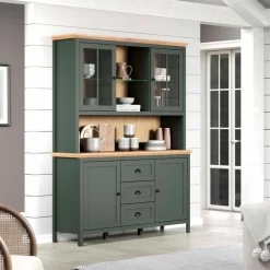 trendteam Vitrinen-Buffet Stanton Tannengrün