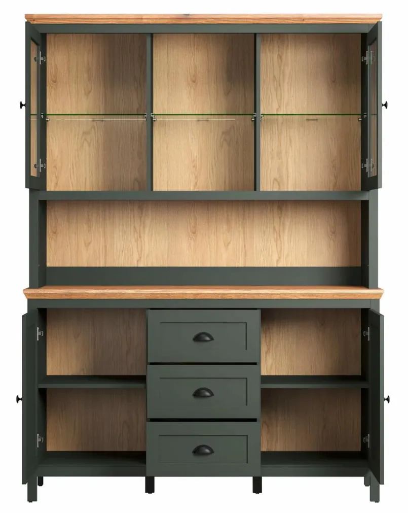 trendteam Vitrinen-Buffet Stanton Tannengrün