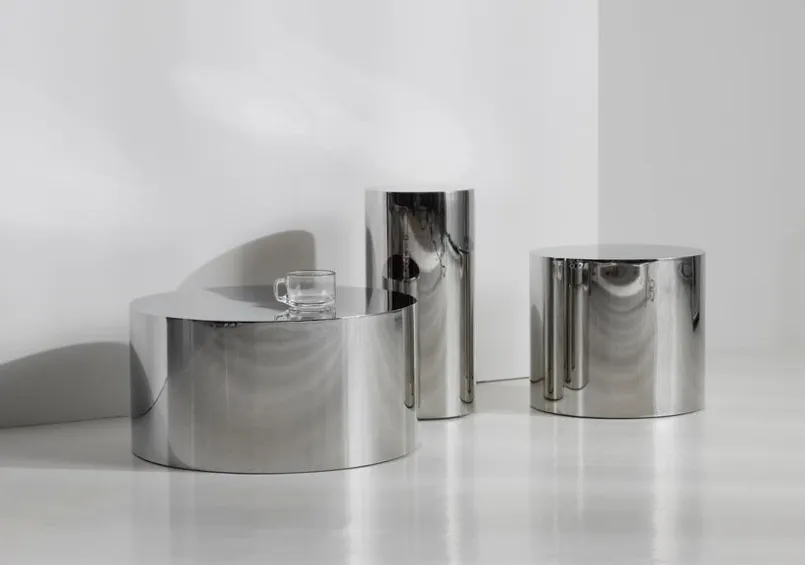 INNOVATION LIVING Couchtische-Couchtisch Tin Drum 25 Silber