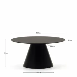 Couchtische|Kave Home Couchtisch Wilshire Ø 80 cm Schwarz
