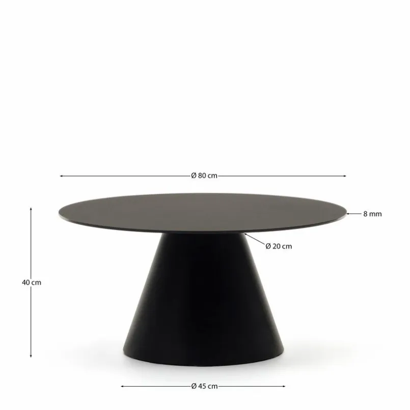 Couchtische|Kave Home Couchtisch Wilshire Ø 80 cm Schwarz