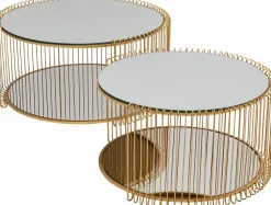 Couchtische|KARE DESIGN Couchtisch Wire Double 87674 2er Set Messing