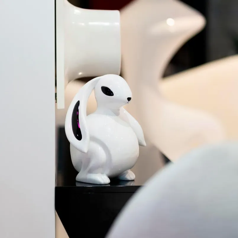 KARE X KARIM RASHID Dekofiguren Tiere & Pflanzen|Dekofiguren-Deko-Figur Moon Hare 57767 Weiß / Schwarz