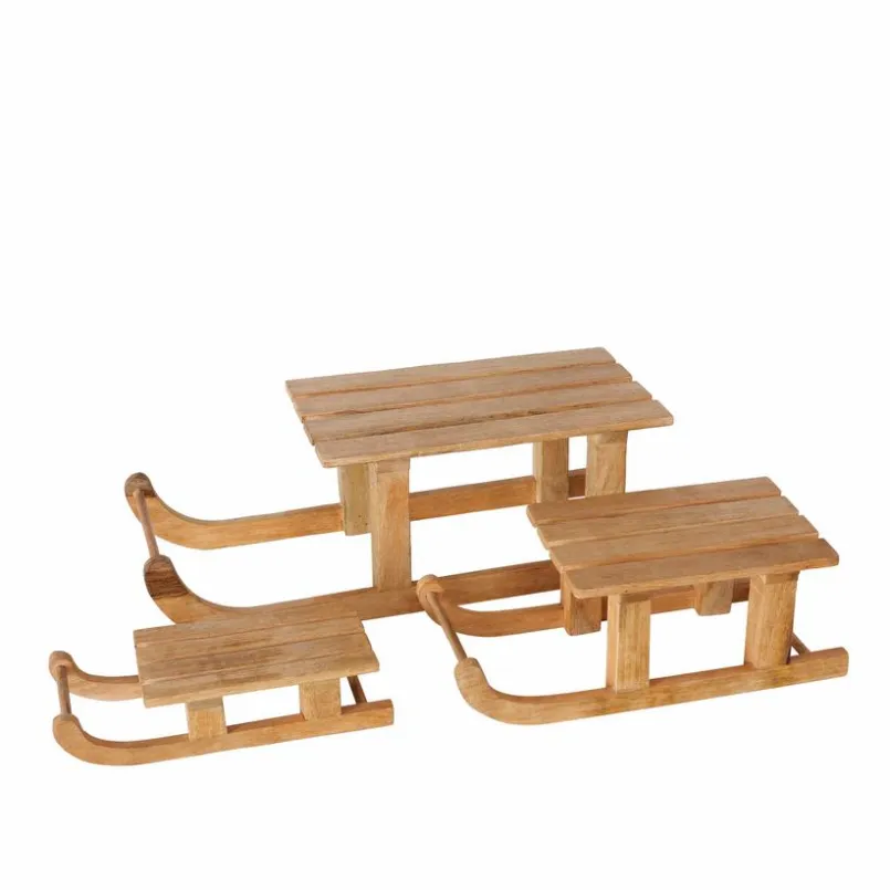 BOLTZE Dekorationsartikel|Dekofiguren-Deko-Figur Schlitten - Huia 3tlg. Beige