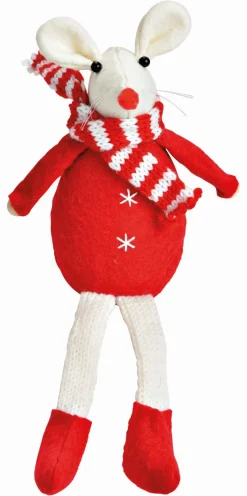 Dekofiguren-Deko-Figur Wintermaus 22 cm Rot
