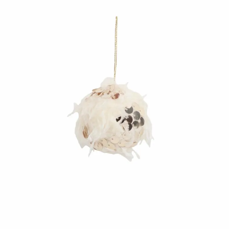 Für Den Weihnachtsbaum| Deko-Hänger Stoffkugel 7 cm Champagner
