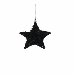 Für Den Weihnachtsbaum-Deko-Hänger Stoffstern 12,5 cm Schwarz
