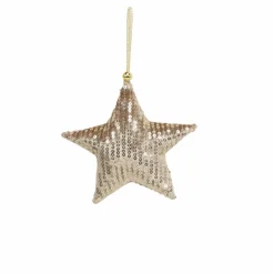 Für Den Weihnachtsbaum| Deko-Hänger Stoffstern 13 cm Champagner
