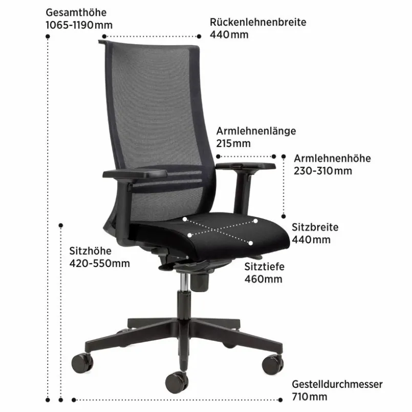 NowyStyl Bürostühle-Drehstuhl Altum Schwarz