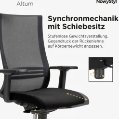 NowyStyl Bürostühle-Drehstuhl Altum Schwarz