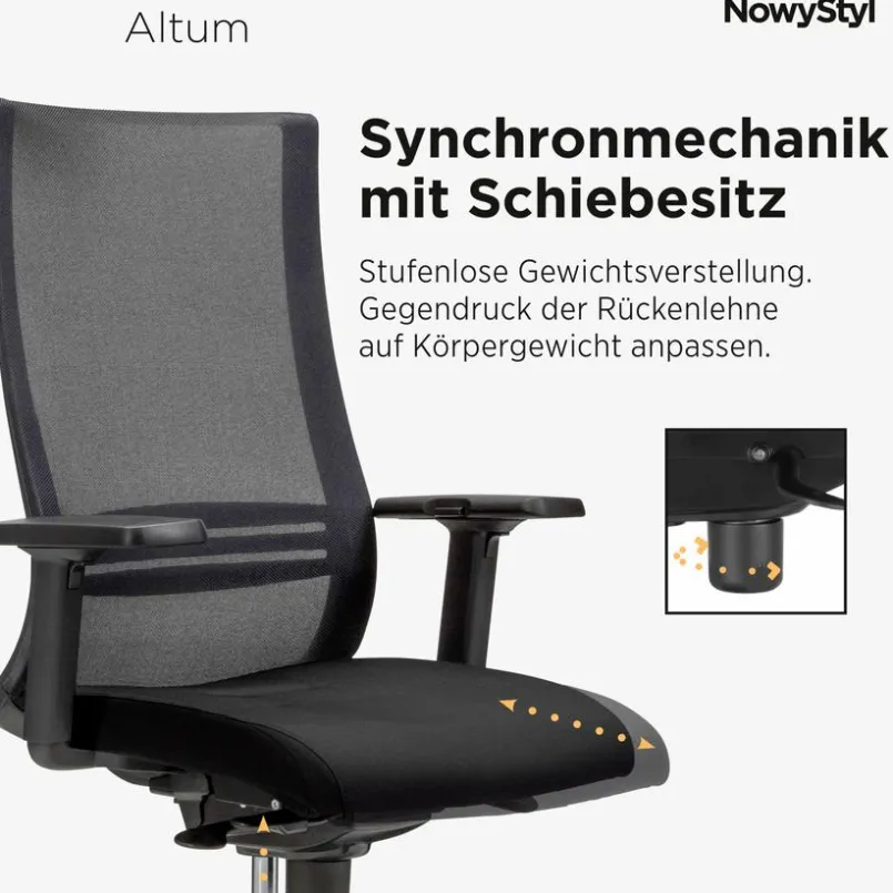 NowyStyl Bürostühle-Drehstuhl Altum Schwarz