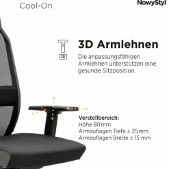 NowyStyl Bürostühle-Drehstuhl Cool-On Schwarz / Grau