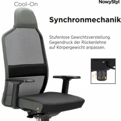 NowyStyl Bürostühle-Drehstuhl Cool-On Schwarz / Grau