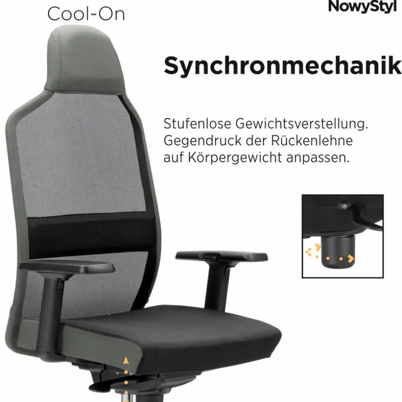 NowyStyl Bürostühle-Drehstuhl Cool-On Schwarz / Grau