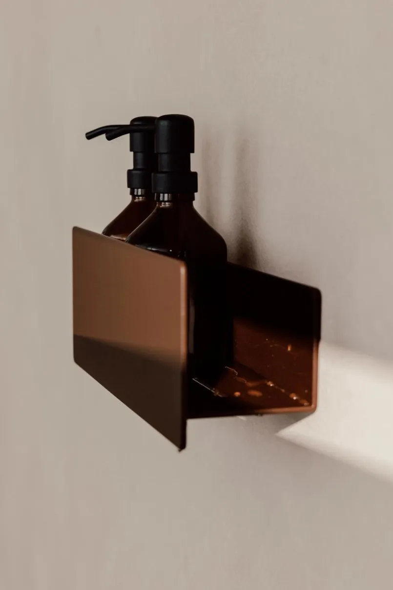 Metallbude Badzubehör-Duschablage Shea 30 - ohne Bohren Chocolate
