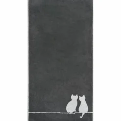 Hand- & Duschtücher|CaWö Duschtuch Cute Cats 80 x 150 cm Basalt