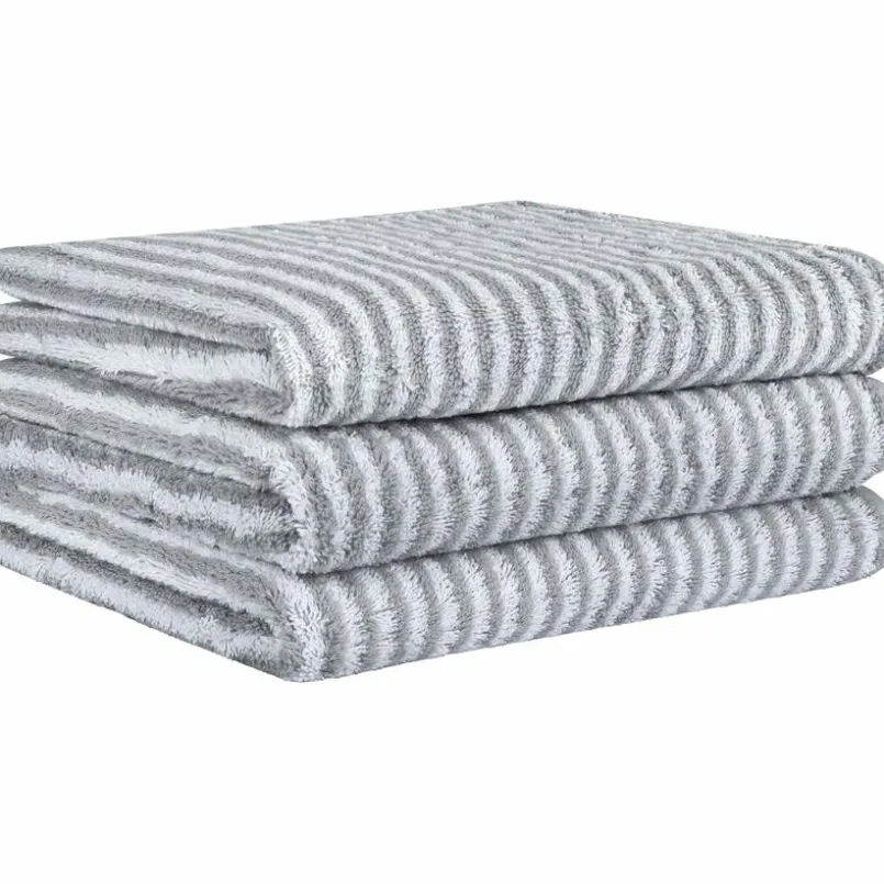 CaWö Hand- & Duschtücher-Duschtuch Two-Tone Stripe 80x150cm Platin