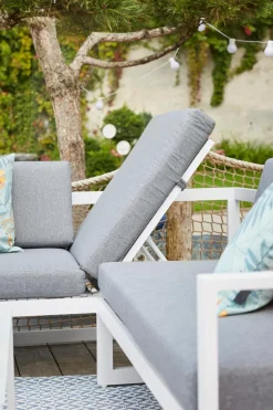 Loungemöbel-Sets| Ecklounge Cascano 3tlg. Weiß
