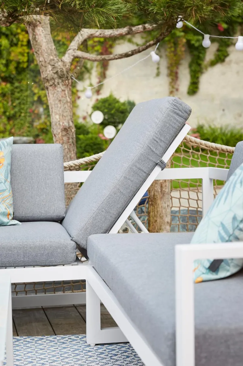 Loungemöbel-Sets| Ecklounge Cascano 3tlg. Weiß