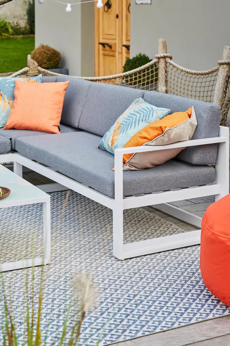 Loungemöbel-Sets| Ecklounge Cascano 3tlg. Weiß