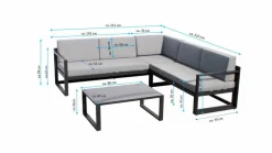 Loungemöbel-Sets| Ecklounge Cascano 3tlg. Weiß