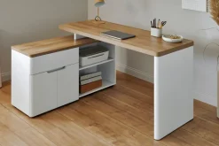 Jahnke Schreibtische-Eckschreibtisch CU-Libre 150 E Weiß / Eiche