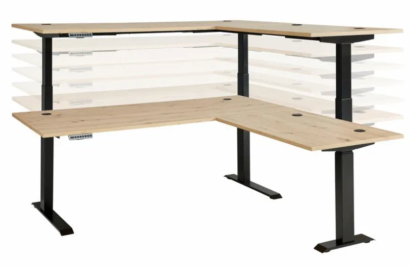 Innostyle Schreibtische-Eckschreibtisch elektrisch Memphis Eiche Artisan