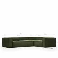 Sofas & Couches|Kave Home Ecksofa Blok Grün